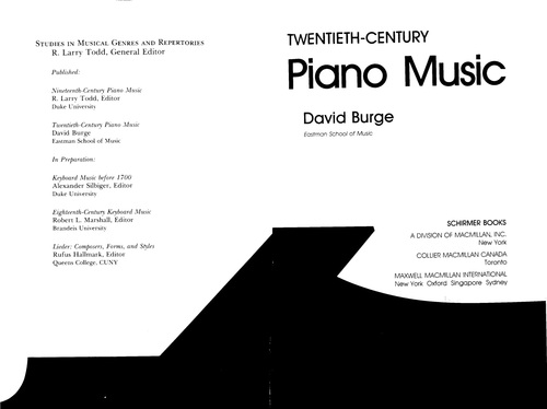 Product picture Twentieth Century Piano Music David Burge