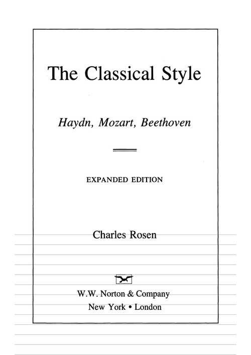 Product picture The Classical Style Charles Rosen