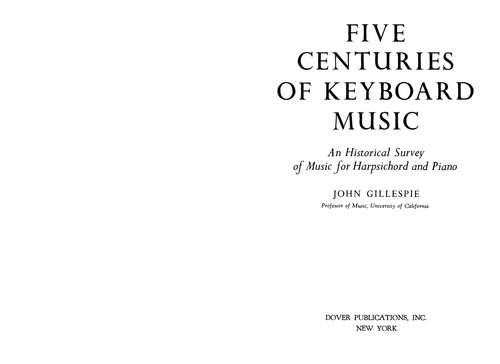 Product picture Five Centuries Of Keyboard Music John Gillespie
