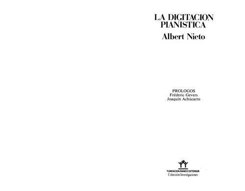 Product picture La Digitación Pianística Albert Nieto